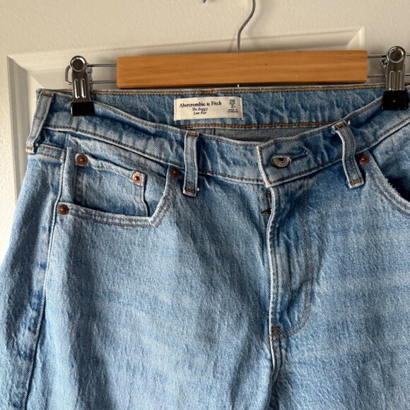 Abercrombie Vintage Comfort Stretch  Low Rise Baggy Jean Raw Hem Size 26 - Picture 9 of 10
